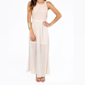Tobi Cream “Diamonds Up” Front Maxi Dress Women Size Medium